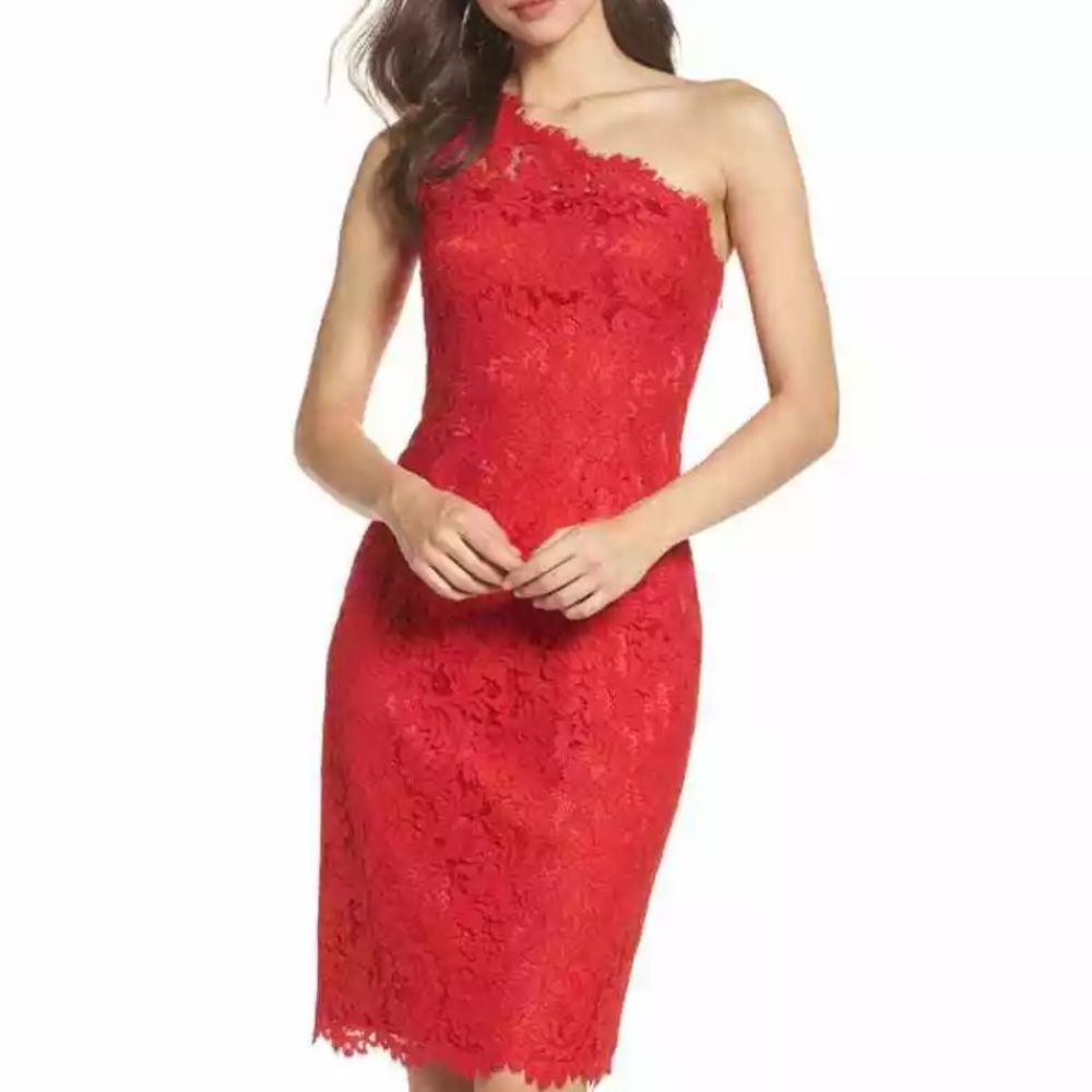 Gorgeous Eliza J red lace one-shoulder dress - 12